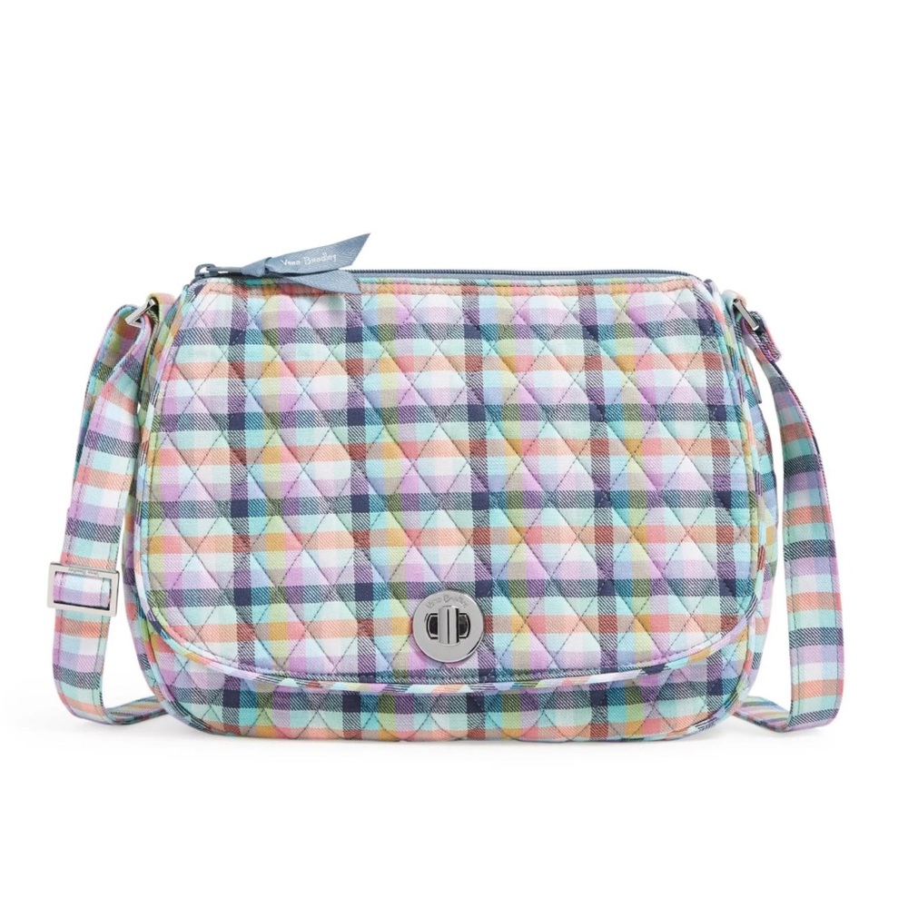 🆕 Vera Bradley Saddle Crossbody Bag in Gingham Plaid
